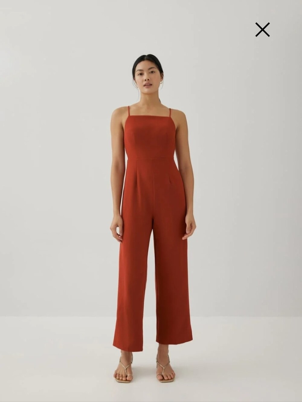 Love Bonito Joni Padded Straight Leg Jumpsuit in Burnt Orange, S
